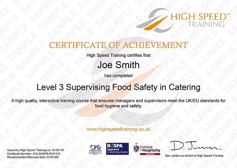 Level 3 Food Hygiene Safety For Catering Online Training