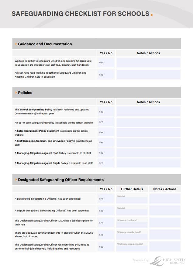 Safeguarding in Schools Checklist | Free Download