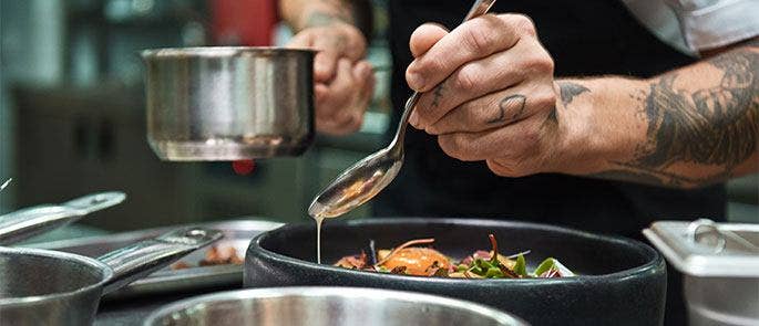 Chef preparing food