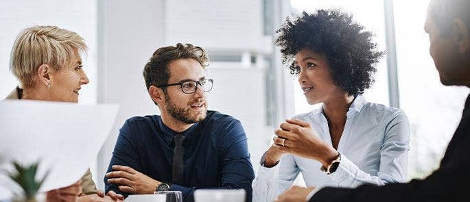 Group of employees at work