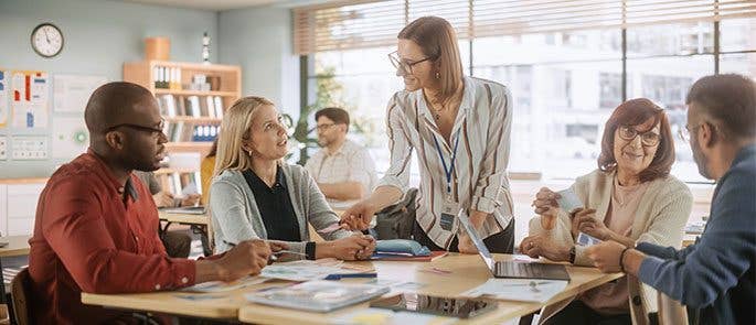 Meeting with employees