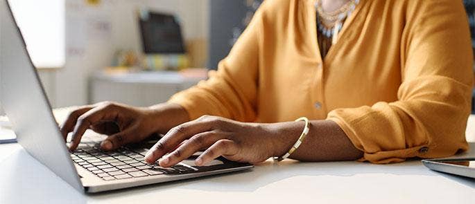 Teacher on laptop