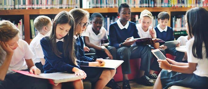 Group of pupils at school