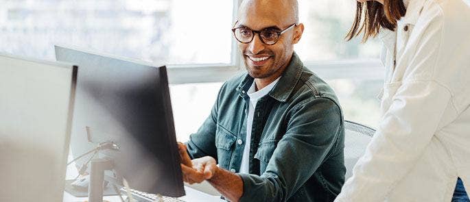 Employees working in the office