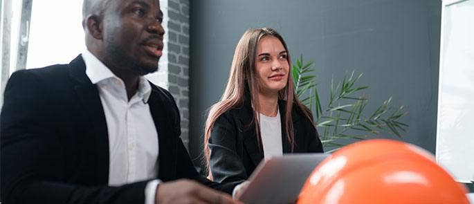 Construction employers interviewing candidates