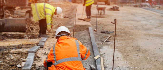 Construction workers on site