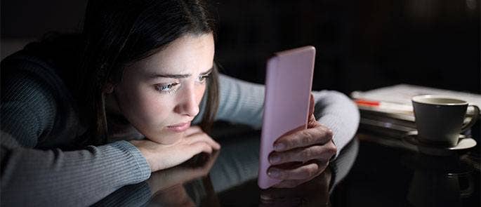 Young girl on her phone