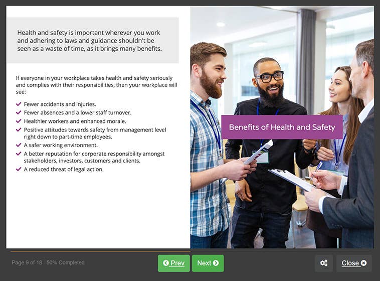 Screenshot 01 - Online Office Health & Safety Training