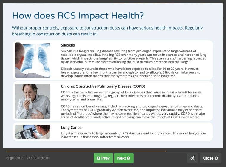 Screenshot 03 - Respirable Crystalline Silica Awareness