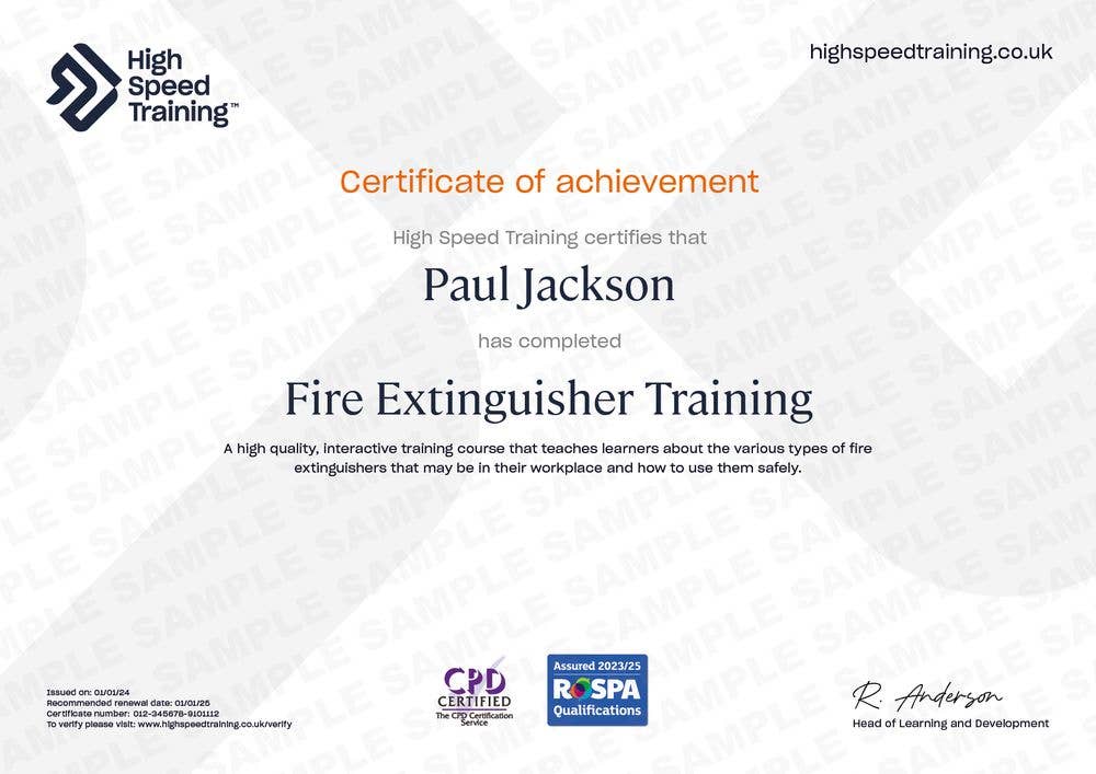 Fire Extinguisher Training Course Online Course Certification