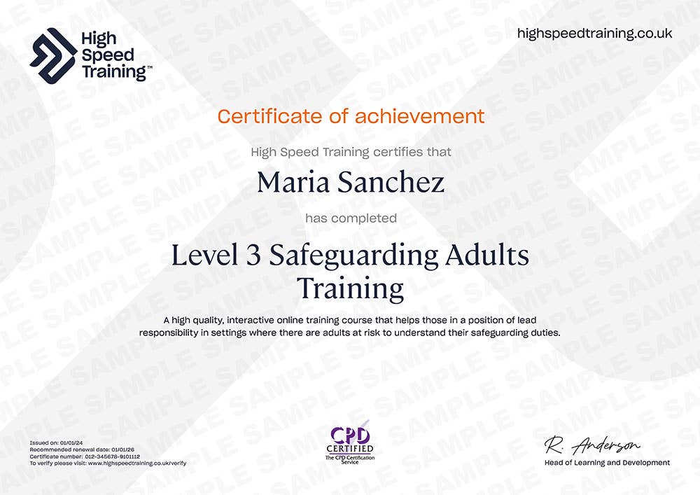 Sample Level 3 Safeguarding Adults Training