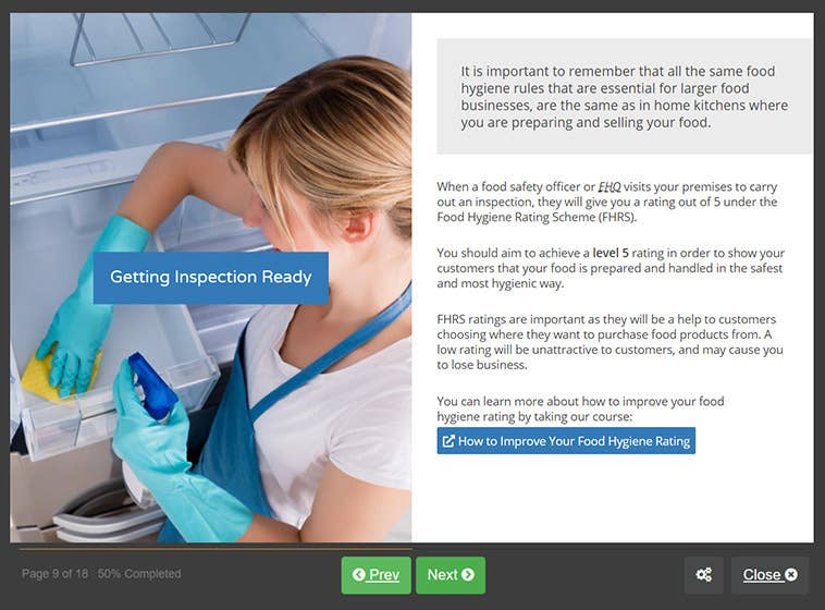 Course screenshot for getting inspections ready