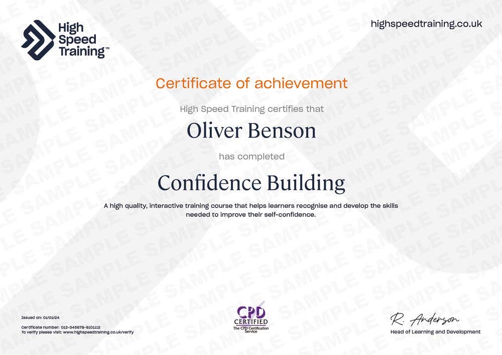 Sample Confidence Building certificate